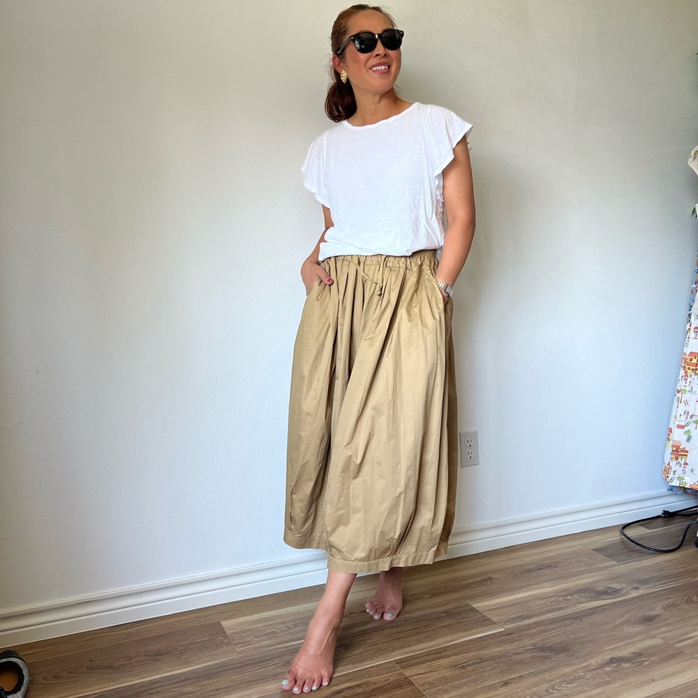 Ji Ji Jia  Wide Leg Pants Women Loose High Waisted Trousers Cale-Length Pleated - Picture 8 of 16